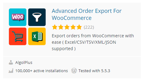 Advanced Order Export for WooCommerce plugin description box